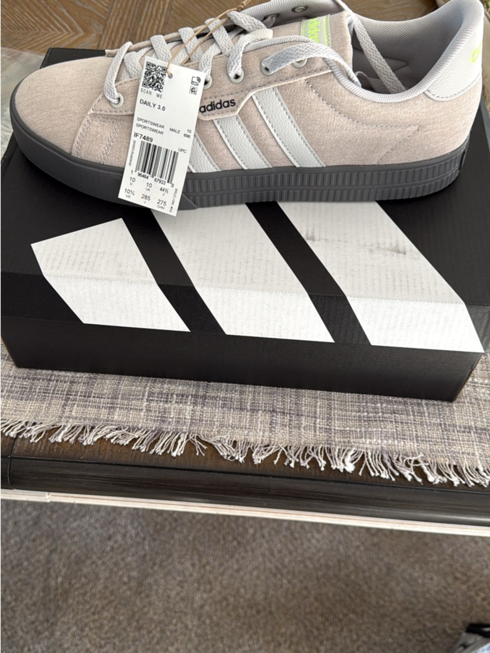 adidas Light Cream Canvas Sneaker with Gray Sole